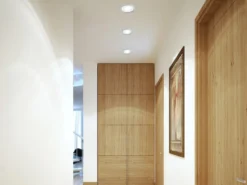 Runde LED Deckeneinbaustrahler 2er Set in Silber Chromfarben Ø 8,2cm