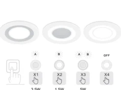 Runde LED Deckeneinbaustrahler 2er Set in Weiß matt Ø 8,2cm