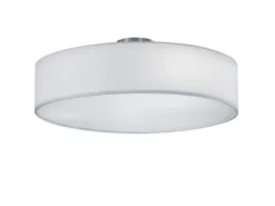 Runde LED Deckenleuchte mit Stoffschirm in Weiß Ø 50cm