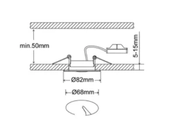 Runde LED Einbaustrahler RILA Decke 3er Set Spot schwenkbar Nickel matt 5 Watt