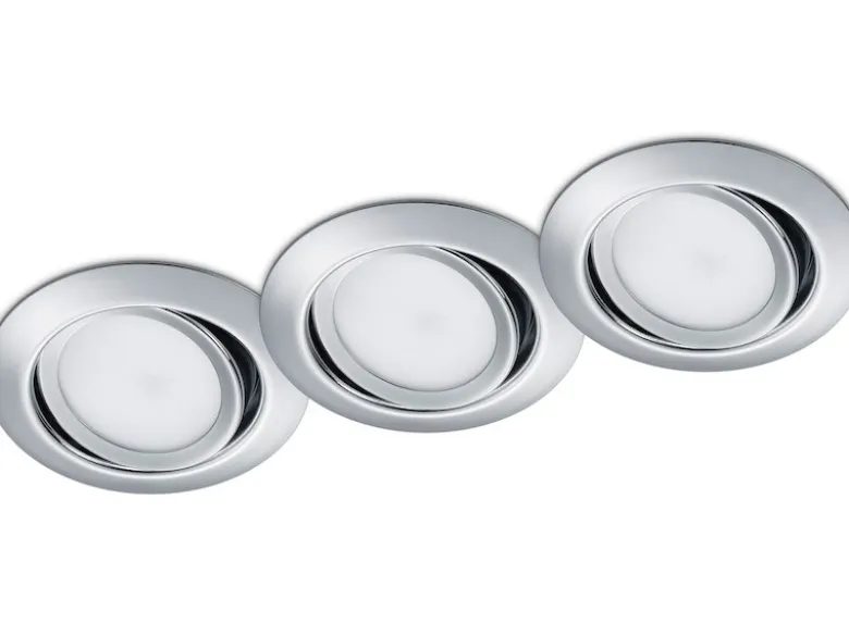 Runde LED Einbaustrahler RILA 3er Set Spot schwenkbar Chrom glänzend 5 Watt