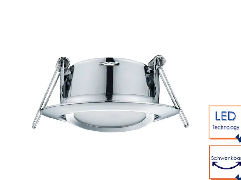 Runde LED Einbaustrahler RILA 3er Set Spot schwenkbar Chrom glänzend 5 Watt