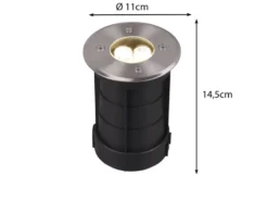 Runder Bodeneinbauspot BELAJA Edelstahl Ø 11cm IP65 - Bodenstrahler für Einfahrt