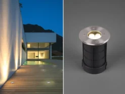 Runder Bodeneinbauspot BELAJA Edelstahl Ø 11cm IP65 - Bodenstrahler für Einfahrt