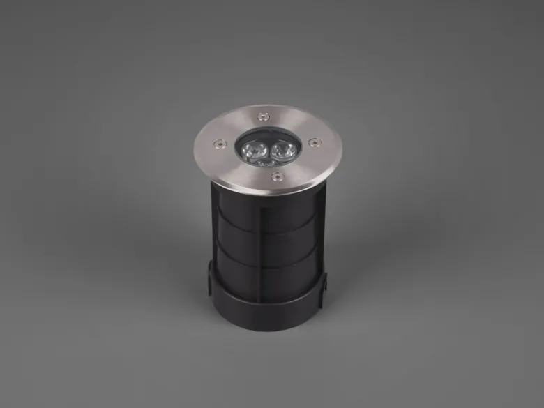 Runder Bodeneinbauspot BELAJA Edelstahl Ø 11cm IP65 - Bodenstrahler für Einfahrt