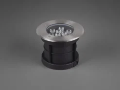 Runder Bodeneinbauspot BELAJA Edelstahl Ø 16cm IP65 - Bodenstrahler für Einfahrt