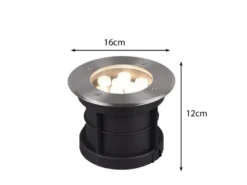 Runder Bodeneinbauspot BELAJA Edelstahl Ø 16cm IP65 - Bodenstrahler für Einfahrt