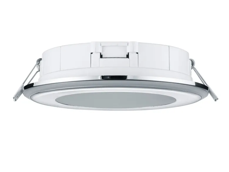 Runder LED Deckeneinbaustrahler 2er Set in Silber Chromfarben Ø 14,8cm