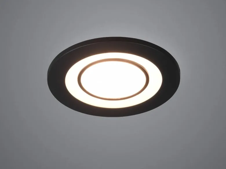 Runder LED Deckeneinbaustrahler CORE in Schwarz matt Ø 8,2cm