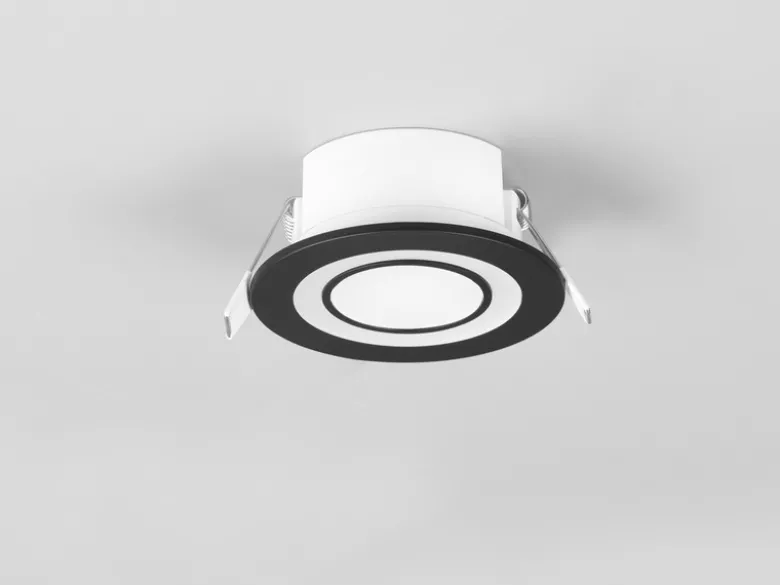 Runder LED Deckeneinbaustrahler CORE in Schwarz matt Ø 8,2cm