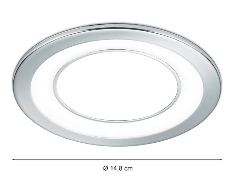 Runder LED Deckeneinbaustrahler CORE in Silber Chromfarben Ø 14,8cm