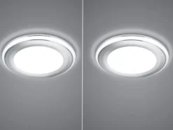 Runder LED Deckeneinbaustrahler 2er Set in Silber Chromfarben Ø 8,2cm