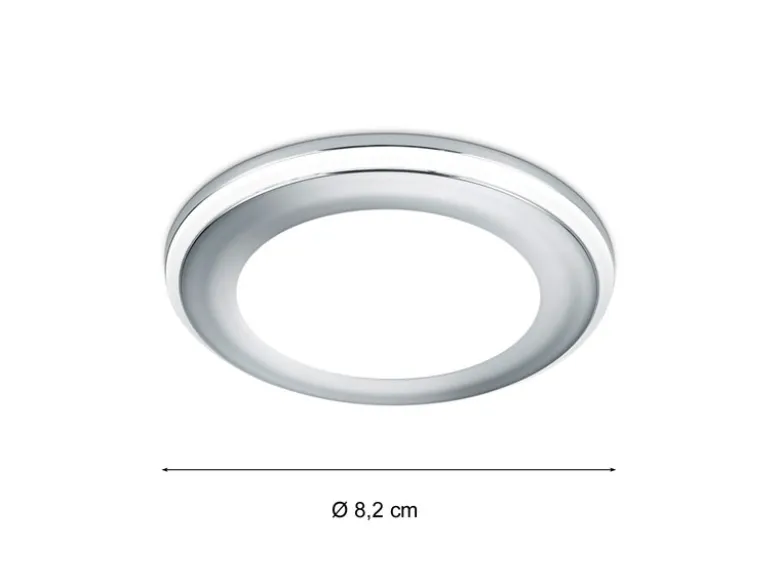 Runder LED Deckeneinbaustrahler 2er Set in Silber Chromfarben Ø 8,2cm