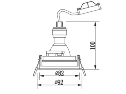 Runder LED Deckeneinbaustrahler Weiß matt, schwenkbar Ø 9,2cm