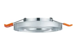 Runder LED Deckeneinbaustrahler in Silber Chrom mit Kristallglas Ø 9cm