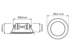 Runder LED Deckeneinbaustrahler 2er Set Schwarz matt Ø 8,2cm