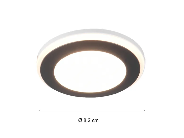 Runder LED Deckeneinbaustrahler AURA Schwarz matt Ø 8,2cm