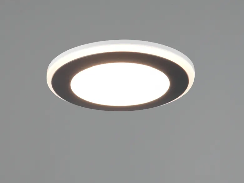 Runder LED Deckeneinbaustrahler AURA Schwarz matt Ø 8,2cm