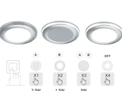 Runder LED Deckeneinbaustrahler AURA Silber Chromfarben Ø 8,2cm