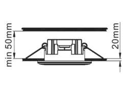 Runder LED Deckeneinbaustrahler AURA Silber Chromfarben Ø 8,2cm