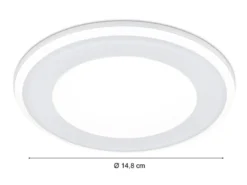 Runder LED Deckeneinbaustrahler AURA Weiß matt Ø 14,8cm