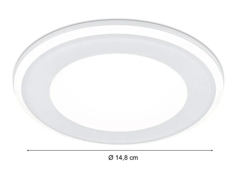 Runder LED Deckeneinbaustrahler AURA Weiß matt Ø 14,8cm