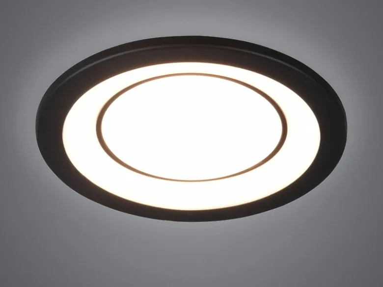 Runder LED Deckeneinbaustrahler CORE in Schwarz matt Ø 14,8cm