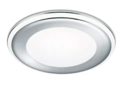 Runder LED Deckeneinbaustrahler AURA Silber Chromfarben Ø 14,8cm
