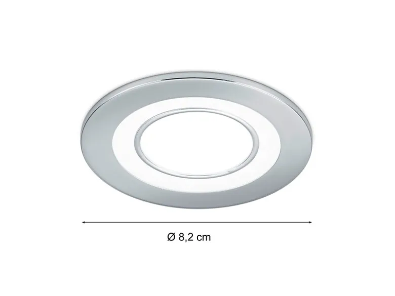 Runder LED Deckeneinbaustrahler CORE in Silber Chromfarben Ø 8,2cm