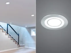 Runder LED Deckeneinbaustrahler CORE in Silber Chromfarben Ø 8,2cm