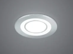 Runder LED Deckeneinbaustrahler CORE in Silber Chromfarben Ø 8,2cm