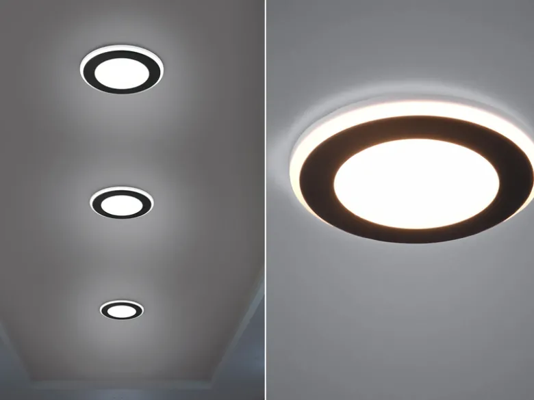 Runder LED Deckeneinbaustrahler AURA Schwarz matt Ø 14,8cm