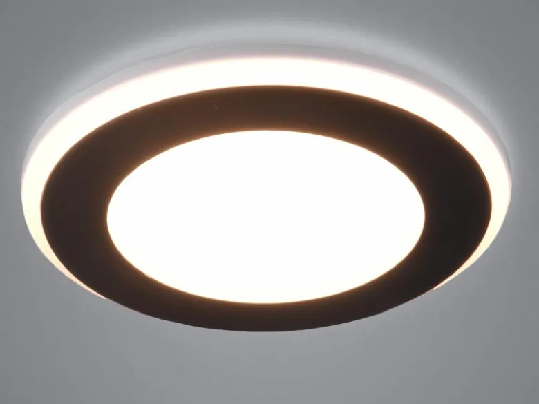 Runder LED Deckeneinbaustrahler AURA Schwarz matt Ø 14,8cm