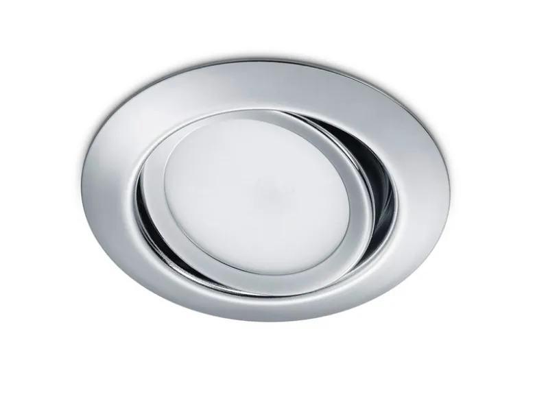 Runder LED Einbaustrahler Decke im 4er Set schwenkbar Chrom glänzend 5 Watt