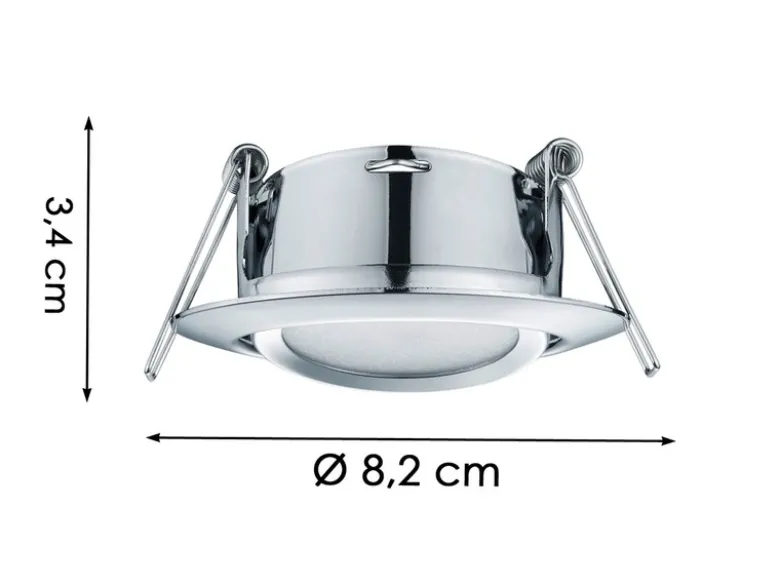 Runder LED Einbaustrahler Decke Doppelpack schwenkbar Chrom glänzend 5 Watt
