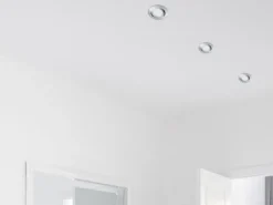 Runder LED Einbaustrahler Decke Doppelpack schwenkbar Chrom glänzend 5 Watt