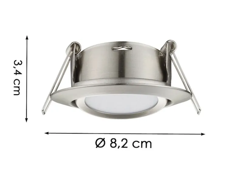 Runder LED Einbaustrahler Decke Doppelpack schwenkbar Silber matt 5 Watt