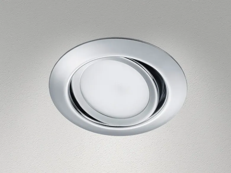Runder LED Einbaustrahler RILA schwenkbar Chrom glänzend 5 Watt