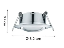 Runder LED Einbaustrahler RILA schwenkbar Chrom glänzend 5 Watt