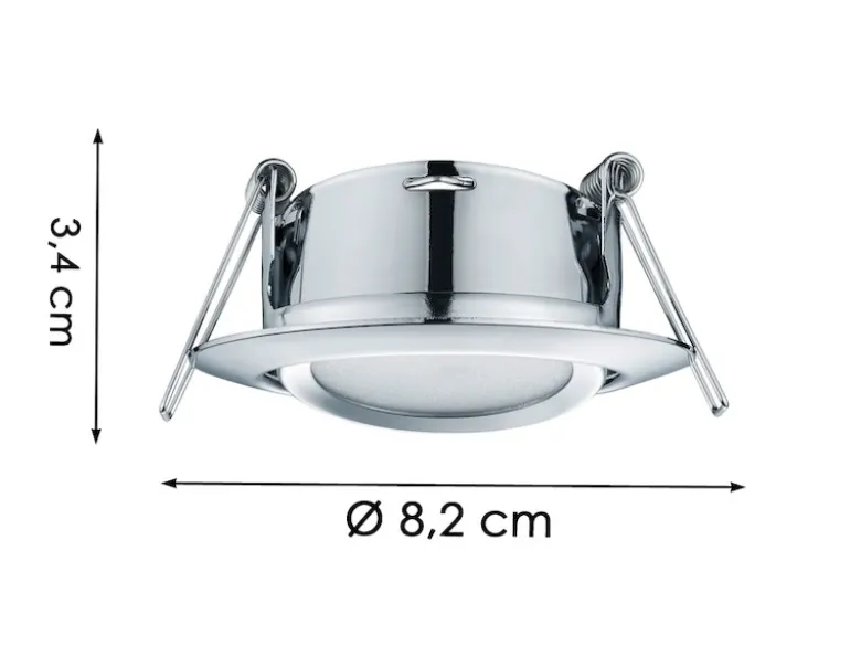 Runder LED Einbaustrahler RILA schwenkbar Chrom glänzend 5 Watt