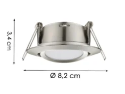 Runder LED Einbaustrahler RILA schwenkbar Nickel matt 5 Watt - Deckenbeleuchtung