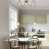 Rustikale Affenschaukel Lampe ROPE 2-flammig aus Hanfseil, Höhe 150cm