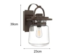 Rustikale Außenwandleuchte LASALLE aus Aluminium, Höhe 39cm