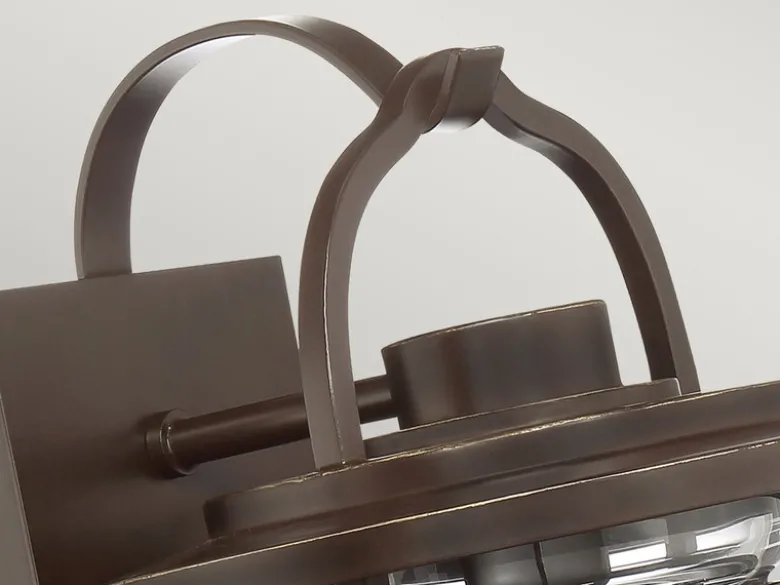 Rustikale Außenwandleuchte LASALLE aus Aluminium, Höhe 39cm