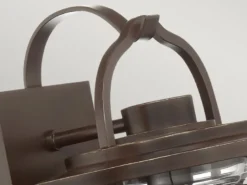 Rustikale LED Außenwandleuchte aus Aluminium, Höhe 39cm