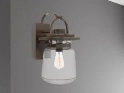 Rustikale LED Außenwandleuchte aus Aluminium, Höhe 39cm