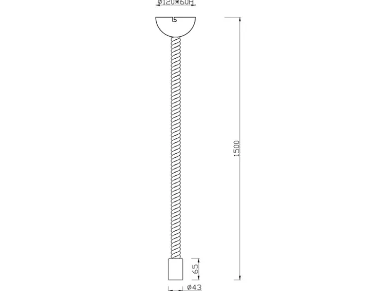 Rustikales LED Schnurpendel aus Hanfseil mit Knoten, Höhe 150cm