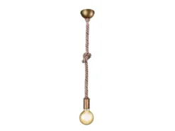 Rustikales Schnurpendel ROPE aus Hanfseil mit Knoten, Höhe 150cm