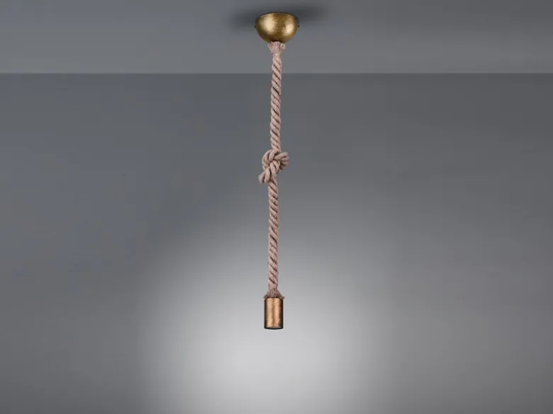 Rustikales Schnurpendel ROPE aus Hanfseil mit Knoten, Höhe 150cm