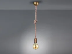 Rustikales Schnurpendel ROPE aus Hanfseil mit Knoten, Höhe 150cm